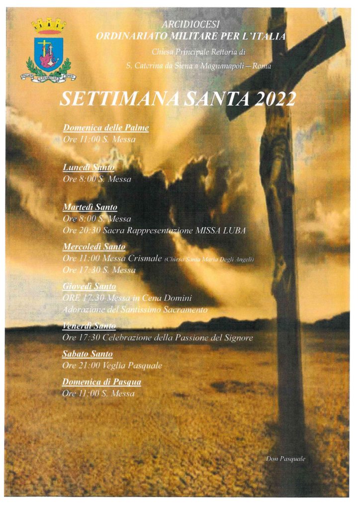 Locandina settimana santa 2022