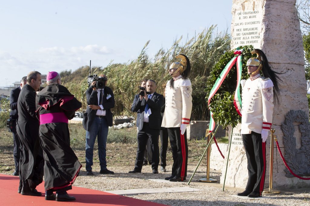 Il Presidente della Repubblica Sergio Mattarella e la Sig.ra Laura alla cerimonia commemorativa dell’ottantesimo anniversario del sacrificio del Vice Brigadiere dei Carabinieri M.O.V.M. “alla memoria” Salvo D'Acquisto