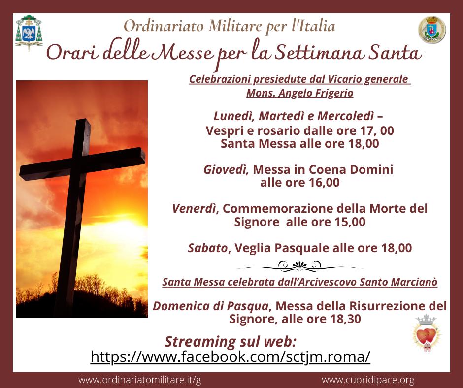 Orari messe Settimana Santa Cliccare per ingrandire